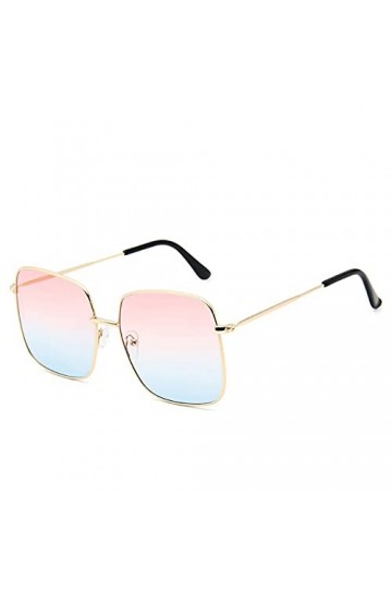 KUNIUO Lunettes De Soleil Carrées Surdimensionnées Femmes Designer Vintage Dégradé Bleu Rose Lunettes De Soleil pour Femmes H
