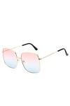 KUNIUO Lunettes De Soleil Carrées Surdimensionnées Femmes Designer Vintage Dégradé Bleu Rose Lunettes De Soleil pour Femmes H