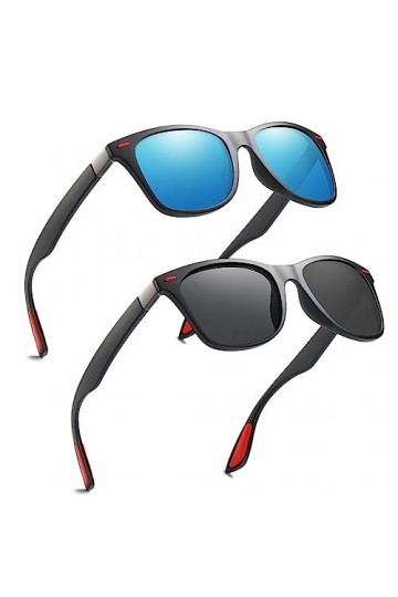 Charfia Lot de 2 paires de lunettes de soleil polarisées rétro pour homme et femme - Protection UV400 - Pour la conduite, la 