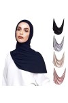 Voile Chic Hijab Presewn Écharpe en jersey de qualité supérieure, gris, régulier