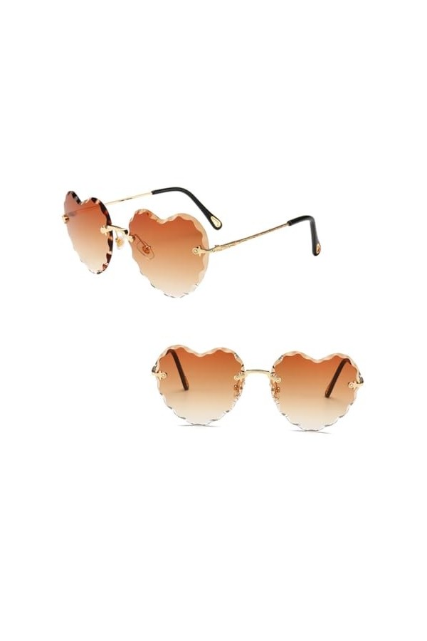 WRITWAA Lunettes De Soleil En Forme De Coeur Lunettes Claires Pour Femmes Lunettes De Soleil Lunettes De Soleil Femmes Lunett