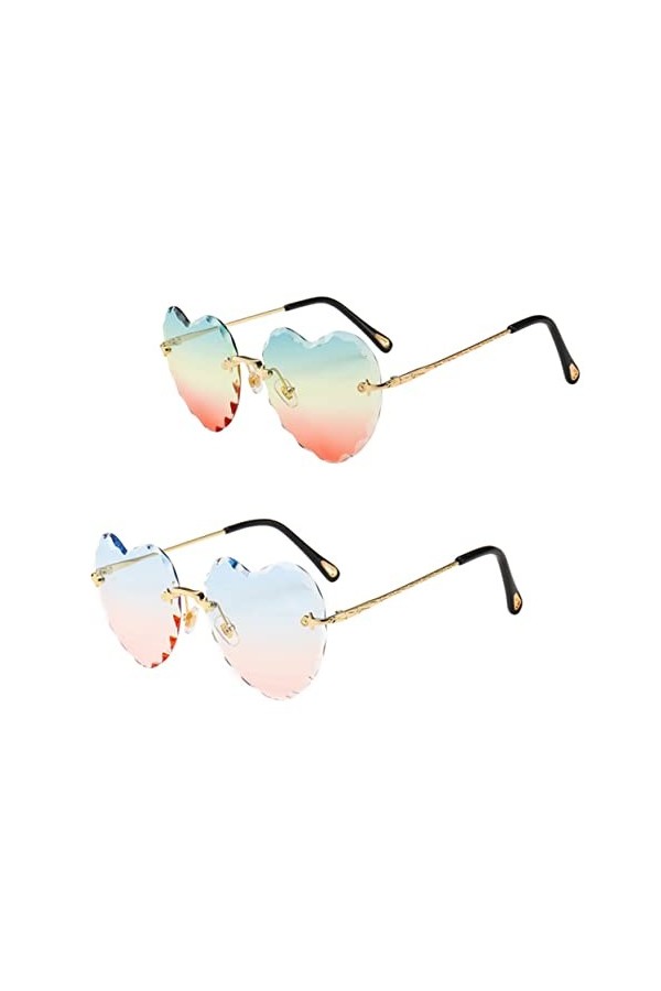 WRITWAA Lunettes De Soleil En Forme De Coeur Lunettes Claires Pour Femmes Lunettes De Soleil Lunettes De Soleil Femmes Lunett