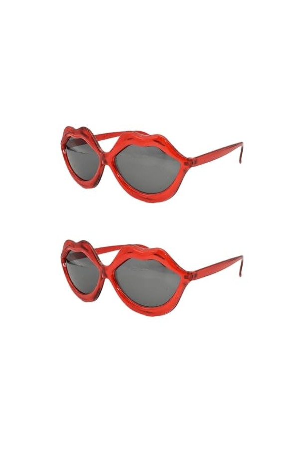 ABOOFAN 2 Pièces Amour Lèvres Lunettes Délicates Bouclier Solaire Lunettes De Soleil Lunettes De Fête Nouveauté Fantaisie Lun
