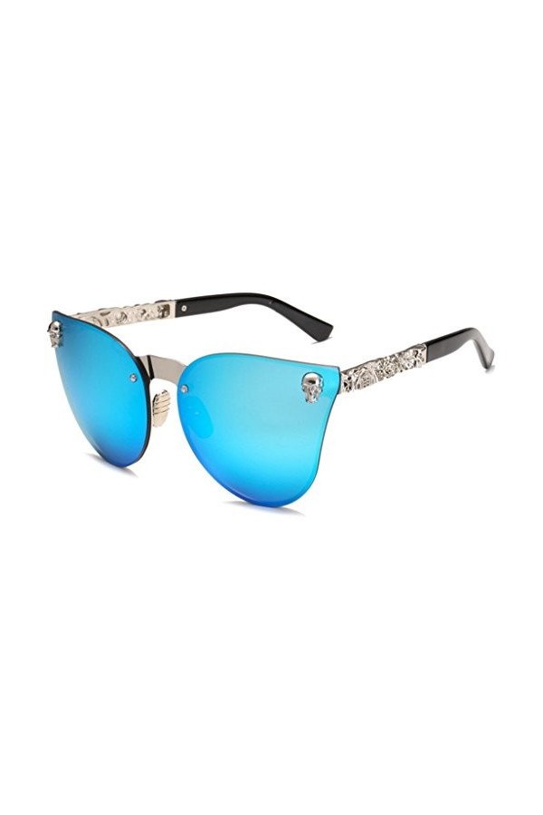 GRONGU Crâne Femmes Pour Lunettes Soleil Œil Chat Vintage Surdimensionné Miroir Monture Cateye Eyewe Lunettes Soleil Sport Po