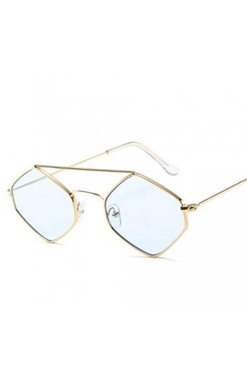 BXing Lunettes de Soleil Lunettes rétro Monture en métal Lunettes de Soleil polygonales Femmes Hommes Lunettes Lunettes de So