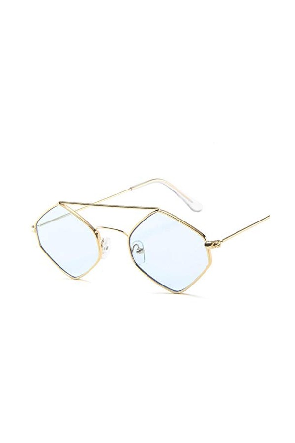 BXing Lunettes de Soleil Lunettes rétro Monture en métal Lunettes de Soleil polygonales Femmes Hommes Lunettes Lunettes de So