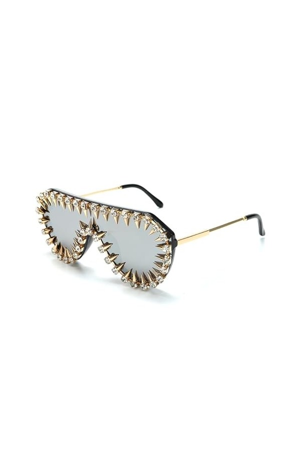 Miaelle Cadre Lunettes de soleil Rivets Lunettes de soleil Y2K Lunettes de soleil anti-éblouissement Lunettes de soleil photo