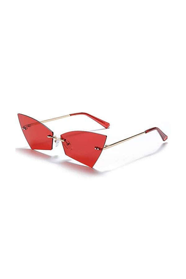 LUOXUEFEI De Soleil Lunettes Lunettes De Soleil Sans Monture Femmes Lunettes De Soleil Sans Monture Dames&nbsp;&nbsp;&nbsp;Marron Rouge Lune