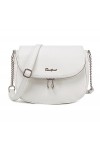 David Jones - Petite Besace Femme - Sac Bandoulière Chaînes Cuir PU Porté Epaule - Pochette Sacoche Zip à Rabat 2 Compartimen