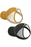 MILAMIYA Lot de 2 chapeaux pour queue de cheval dos nu pour femme - Cheveux bouclés naturels - Casquette de baseball afro ave