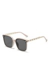 YEAG Lunettes de soleil carrées pour femme vintage grand cadre noir miroir lunettes de soleil ombrage femme lunettes de voyag
