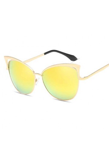 SHANGYUN Lunettes de Soleil pour Femmes Lunettes de Soleil pour Femmes Monture en Alliage UV400 Protection Lunettes rétro C4P