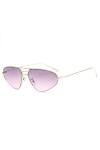 YUANCHENG Cat Eye Femmes Lunettes De Soleil en Métal Cadre Teinté Gradient Lentille Lunettes Vintage Triangle Hommes Nuances 