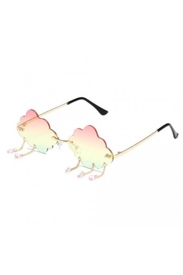 YEAG Lunettes de soleil vintage nuages glands Steampunk sans monture lunettes de soleil pour femme UV400, A4, Gold