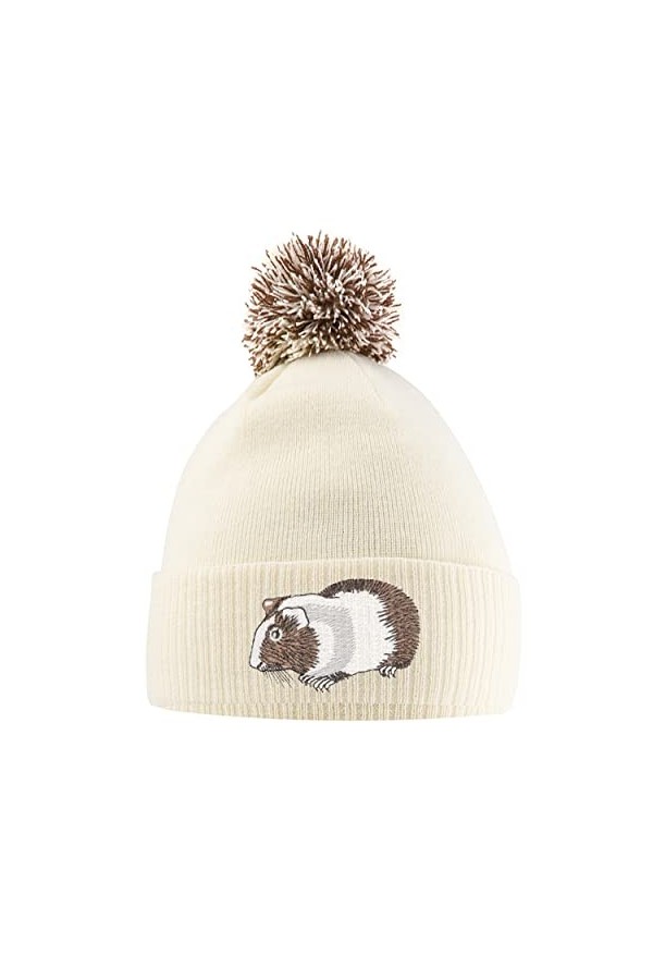 Purple Print House Chapeau de cochon dInde – Bonnet à pompon – Cadeau pour propriétaire de cochon dInde – Bonnet dhiver av