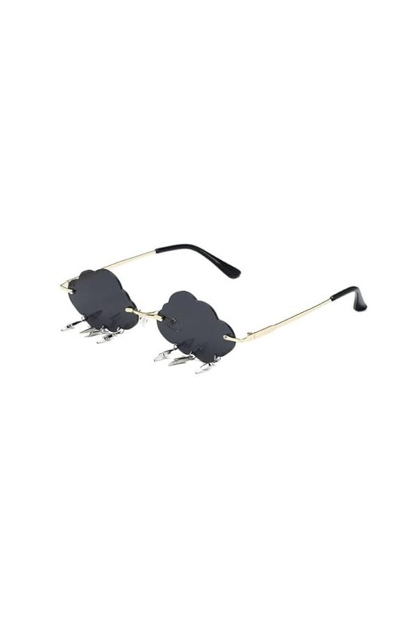 YEAG Lunettes de soleil vintage nuages glands Steampunk sans monture lunettes de soleil pour femme UV400, B7., Gold