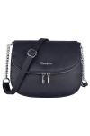 David Jones - Petite Besace Femme - Sac Bandoulière Chaînes Cuir PU Porté Epaule - Pochette Sacoche Zip à Rabat 2 Compartimen