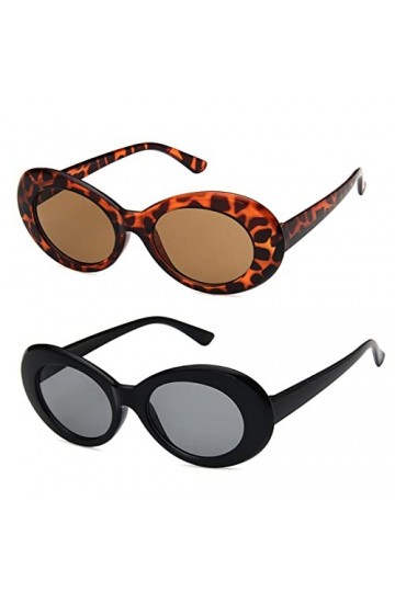 ALJY 2 Paires De Lunettes De Soleil Ovales Vintage, Lunettes Ovales Dextérieur, Lunettes De Soleil Homme Femme, UV400, Lunet