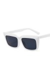 SHANGYUN Lunettes de Soleil carrées Vintage Femmes Hommes&nbsp;&nbsp;&nbsp;Lunettes de Soleil&nbsp;dégradé&nbsp;UV400 Blanc