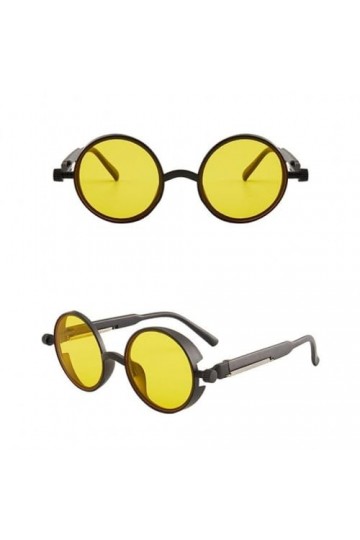 MUTYNE Lunettes de Soleil Gothiques Steampunk pour Femmes Hommes Lunettes de Soleil Rondes rétro Lunettes de Soleil Punk à Mo