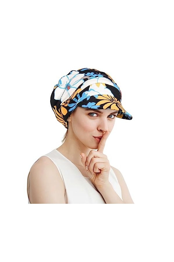 Alnorm Casquette de baseball super douce et respirante en bambou pour femme, blanc/bleu, taille unique