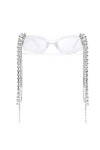 Apooke Lunettes de soleil en cristal anti-reflet Y2K lunettes de soleil lunettes de soleil strass gland lunettes de soleil pl