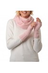 Mitaines - Chauffe-poignets - Tricot cachemire mérinos, rose pâle, taille unique