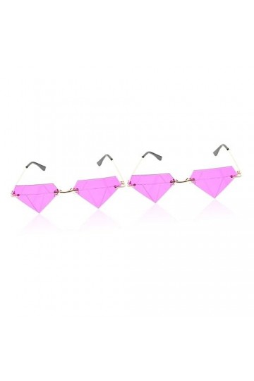 Abaodam 2 Paires Lunettes En Forme De Diamant Lunettes De Soleil De Mode Pour Femmes Lunettes Rave Enfants Lunettes De Soleil
