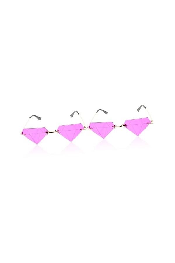 Abaodam 2 Paires Lunettes En Forme De Diamant Lunettes De Soleil De Mode Pour Femmes Lunettes Rave Enfants Lunettes De Soleil