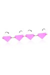 Abaodam 2 Paires Lunettes En Forme De Diamant Lunettes De Soleil De Mode Pour Femmes Lunettes Rave Enfants Lunettes De Soleil