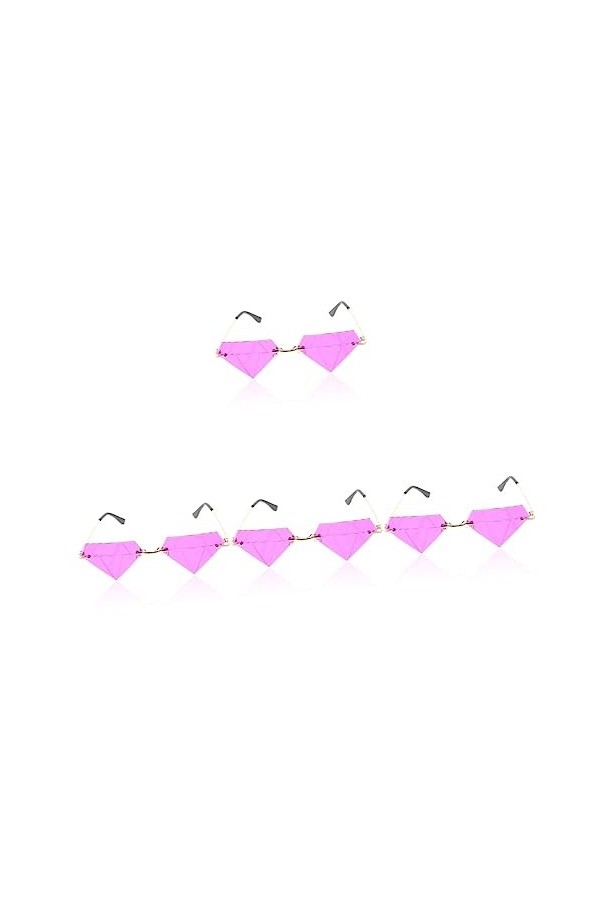 Abaodam 2 Paires Lunettes En Forme De Diamant Lunettes De Soleil De Mode Pour Femmes Lunettes Rave Enfants Lunettes De Soleil