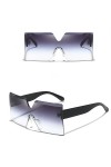 MUTYNE Lunettes de soleil une pièce sans cadre surdimensionnées sans monture pour femmes, lunettes de soleil carrées, 3, tail