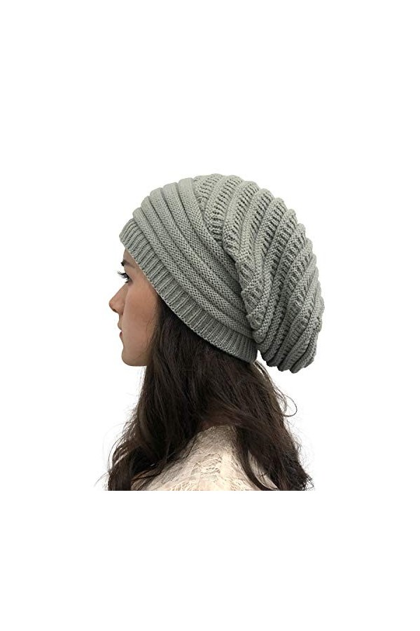 Ever Fairy Lot de 2 bonnets tricotés dhiver pour femme - Chunky - En polaire - - taille unique