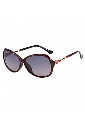 lunettes de soleil Lunettes de soleil pour femmes Lunettes de soleil en miroir dencre de cadre-Graphite de cadre rouge vif