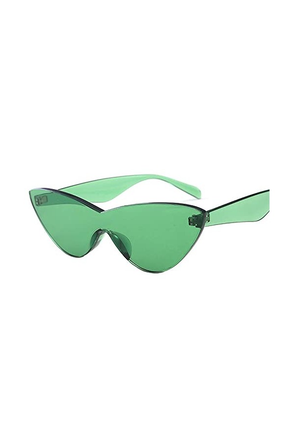 XDOUBAO Lunettes de soleil couleur bonbon avec cadre transparent - Lunettes de soleil vintage, vert