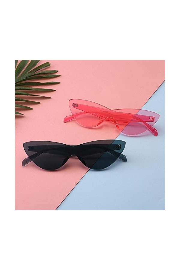 XDOUBAO Lunettes de soleil couleur bonbon avec cadre transparent - Lunettes de soleil vintage, vert