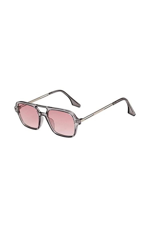 Rétro Double ponts Femmes Lunettes de Soleil Mode Rose dégradé Lunettes Tendance Creux léopard Bleu Lunettes de Soleil Hommes