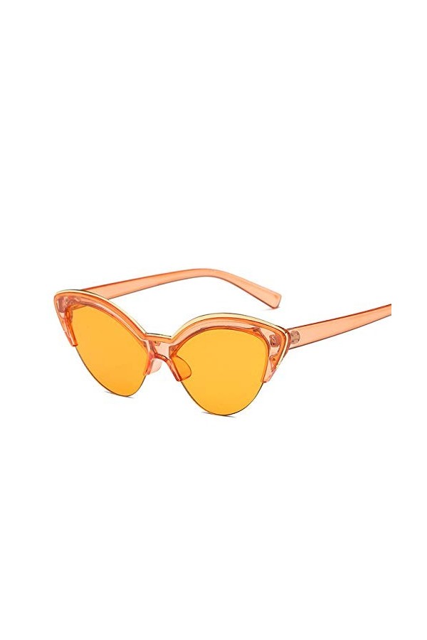 YUANCHENG Cat Eye Lunettes de Soleil Femmes Bleu Mode Lunettes de Soleil pour Femmes Trendy Tinted Color Shade UV400 5-Orange