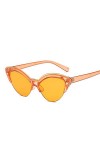 YUANCHENG Cat Eye Lunettes de Soleil Femmes Bleu Mode Lunettes de Soleil pour Femmes Trendy Tinted Color Shade UV400 5-Orange