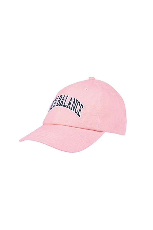 New Balance Mens and Womens Logo 6-Panel Curved Brim Hat, Paradise Pink