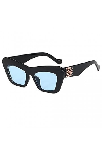 lunettes de soleil Lunettes Hommes et Femmes avec lunettes de soleil Tendance Street Street Sunglasses-Feuille noire/bleue