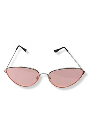 Lovelegis Lunettes de soleil chat - Yeux de chat - Fille - Vintage - Retro - Mode - années 60 - Femme - Fille, Monture argent