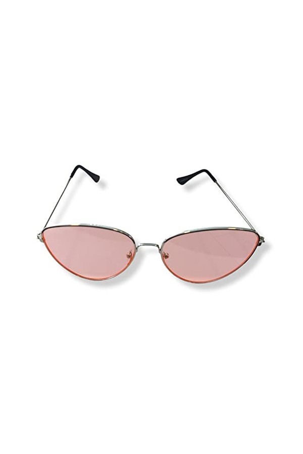 Lovelegis Lunettes de soleil chat - Yeux de chat - Fille - Vintage - Retro - Mode - années 60 - Femme - Fille, Monture argent
