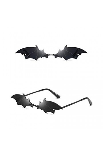 Merkts Lunettes de soleil tendance en forme de chauve-souris, sans cadre, lunettes de soleil amusantes UV400 pour homme et fe