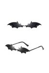 Merkts Lunettes de soleil tendance en forme de chauve-souris, sans cadre, lunettes de soleil amusantes UV400 pour homme et fe
