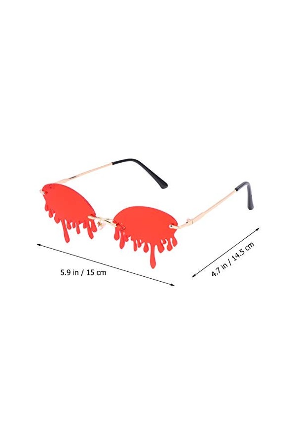 VALICLUD Lunettes de soleil tendance sans monture en forme de goutte pour femme - Rouge -