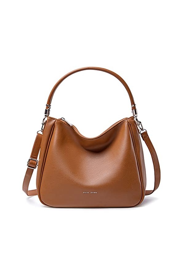 David Jones - Sac à Main Hobo Femme - Sac Porté Epaule Bandoulière Simili Cuir PU - Cabas Fourre-Tout Taille Moyenne avec Poi
