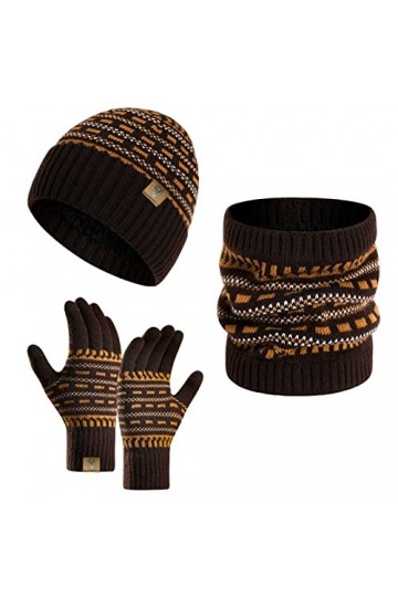 INSISMY Ensemble Bonnet Hiver Écharpe Gants décran Tactile Chapeau tricoté pour Homme Femme Cache-cou Bonnet de crâne épais 