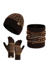 INSISMY Ensemble Bonnet Hiver Écharpe Gants décran Tactile Chapeau tricoté pour Homme Femme Cache-cou Bonnet de crâne épais 