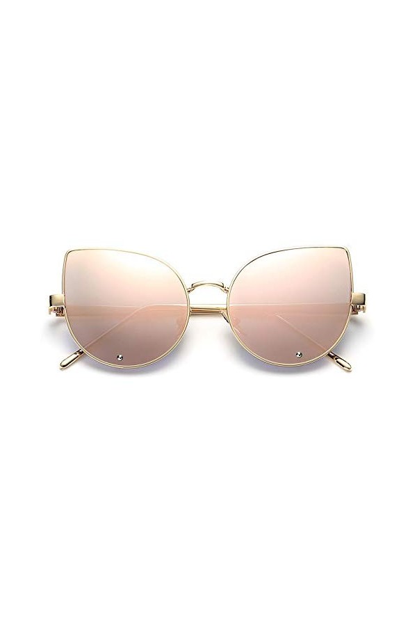 SHANGYUN Lunettes De Soleil Femme Mode Lunettes De Soleil Vintage Lunettes De Soleil UV400 Rose